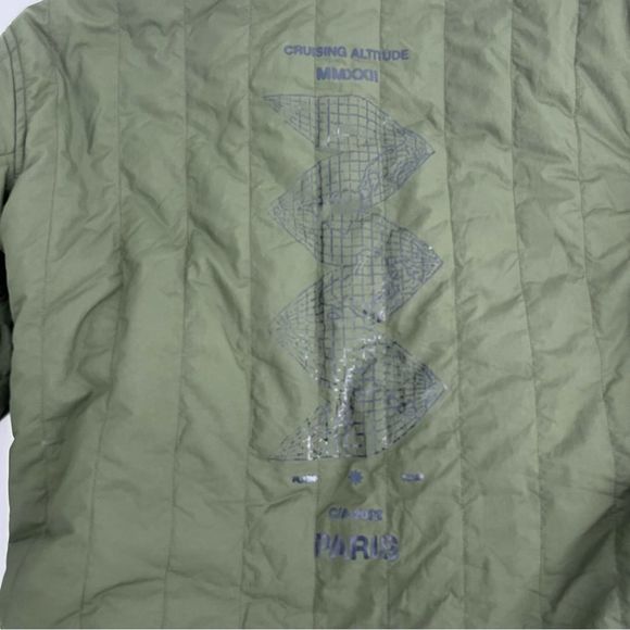 Nike Air Jordan Jacket Mens Medium Black Green Flight Heritage Reversible Liner - Picture 3 of 13